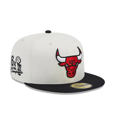Chicago Bulls 59FIFTY Championships White/Black Cap