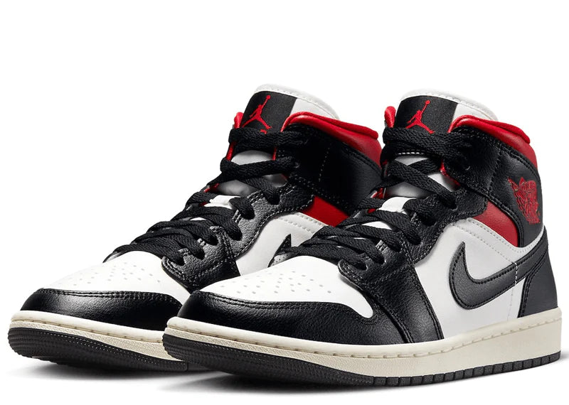 JORDAN 1 MID 'BLACK SAIL GYM RED'