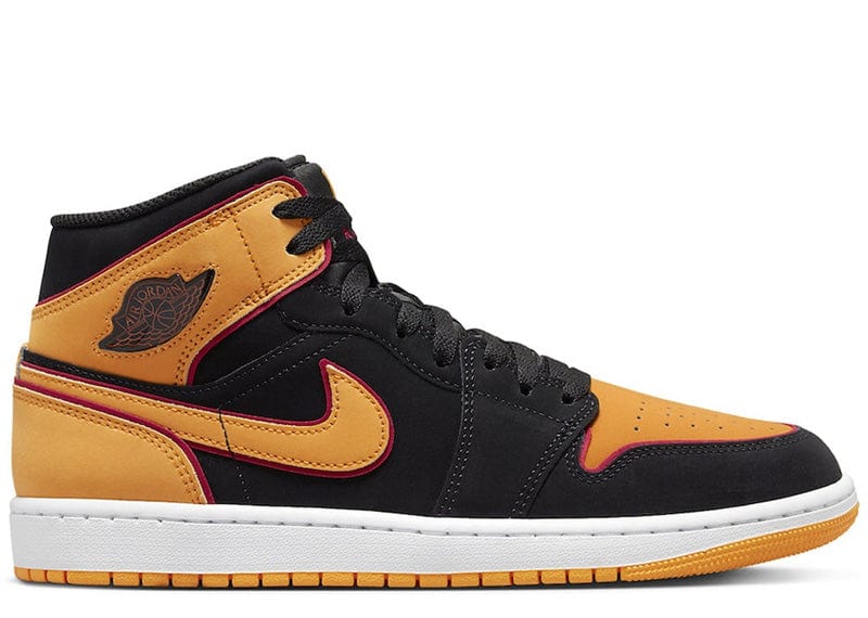 JORDAN 1 MID FAT TONGUE BLACK ORANGE