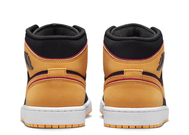 JORDAN 1 MID FAT TONGUE BLACK ORANGE