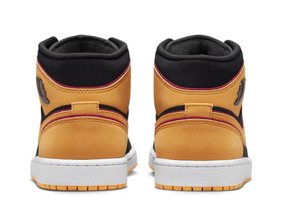 JORDAN 1 MID FAT TONGUE BLACK ORANGE