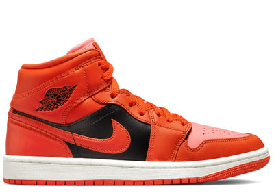 JORDAN 1 MID ORANGE BLACK