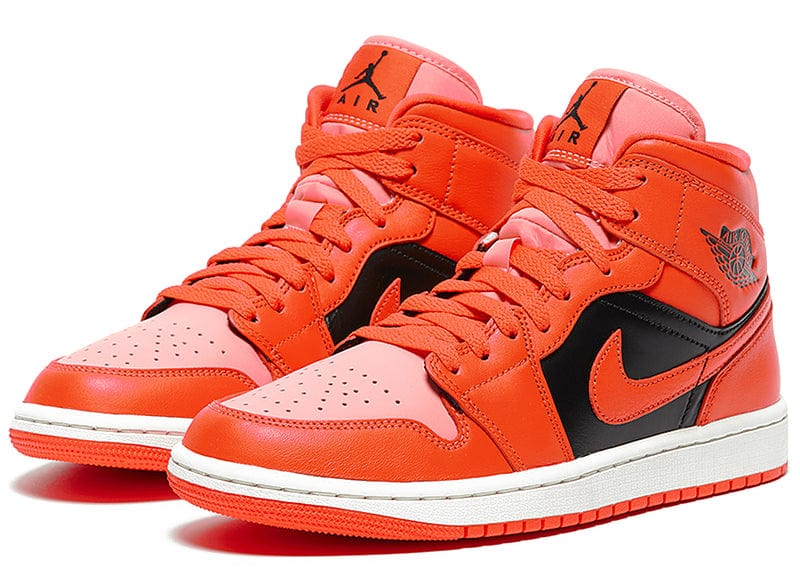 JORDAN 1 MID ORANGE BLACK