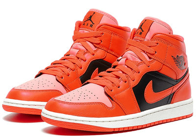 JORDAN 1 MID ORANGE BLACK
