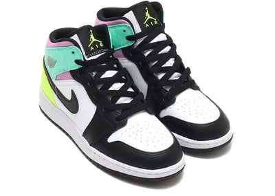 JORDAN 1 MID PASTEL BLACK TOE