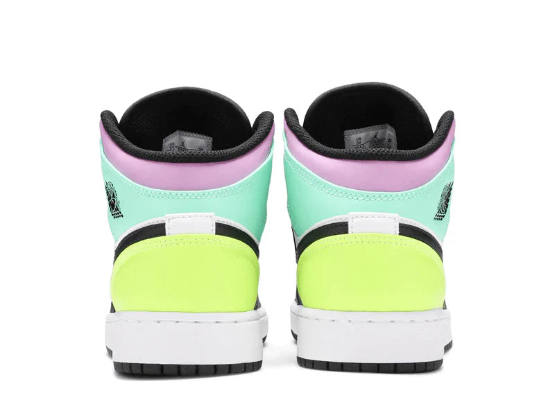 JORDAN 1 MID PASTEL BLACK TOE