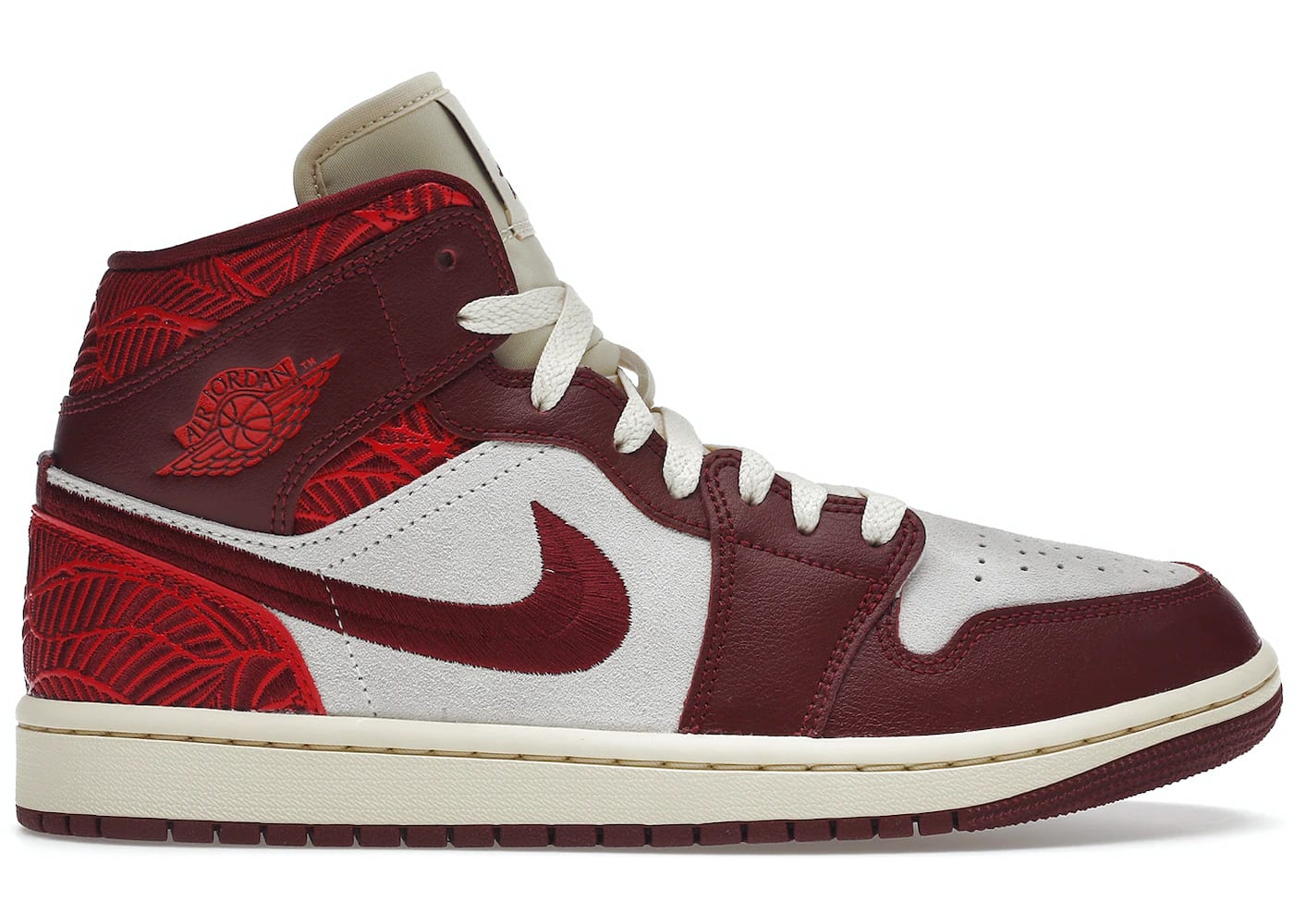 JORDAN 1 MID SE TIKI LEAF TEAM RED