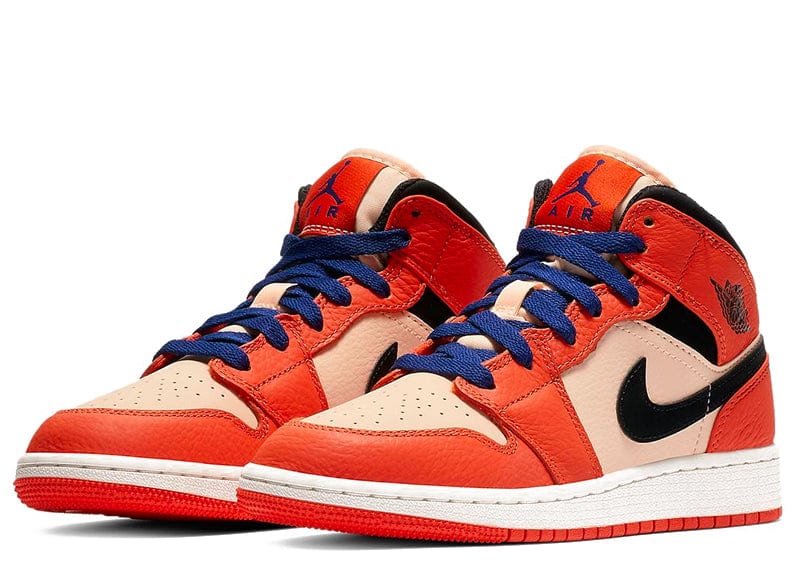 JORDAN 1 MID TEAM ORANGE BLACK