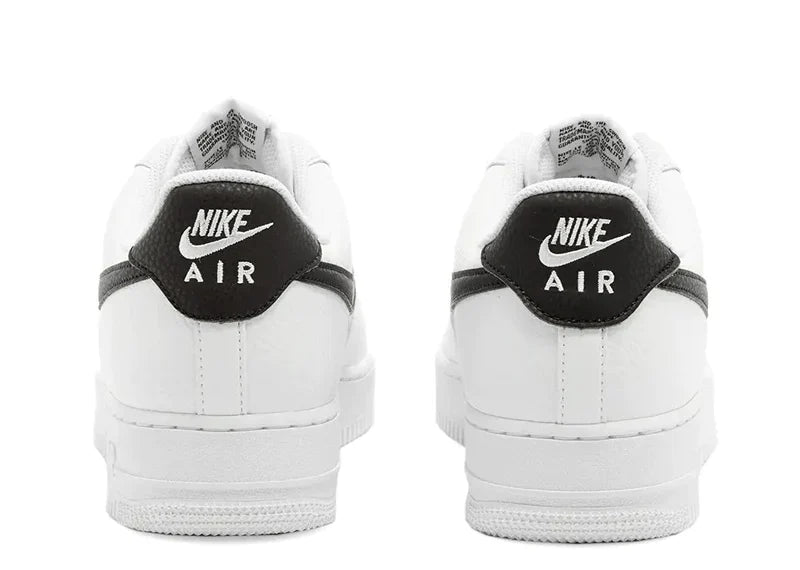 NIKE AIR FORCE 1 LOW '07 WHITE BLACK PEBBLED LEATHER