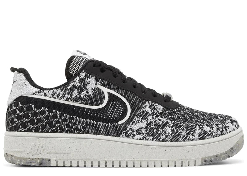 NIKE AIR FORCE 1 LOW CRATER FLYKNIT BLACK WHITE MELANGE