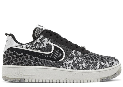 NIKE AIR FORCE 1 LOW CRATER FLYKNIT BLACK WHITE MELANGE